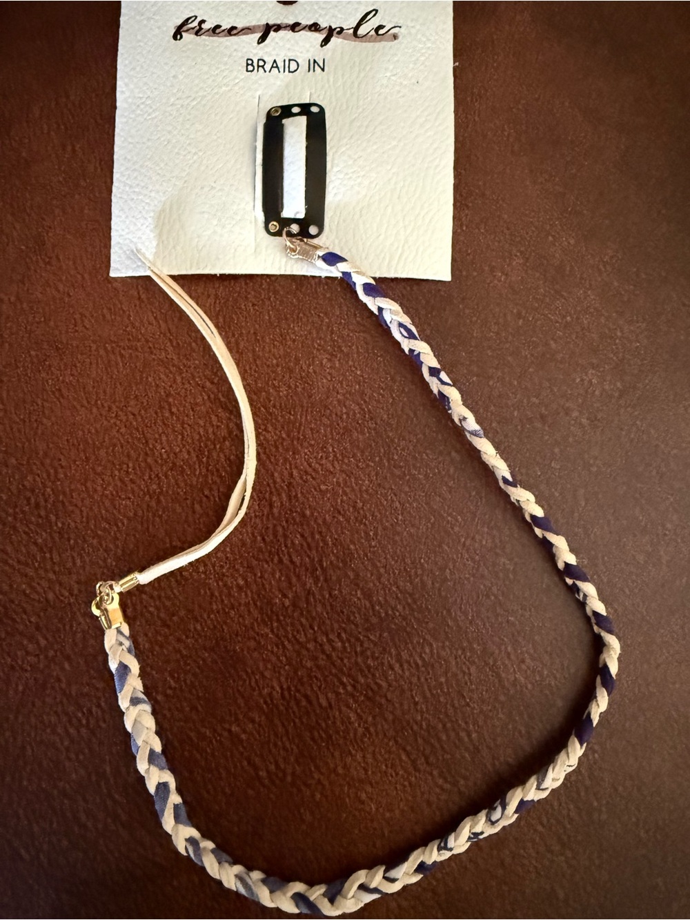 Free People Navy and Cream Braided Braid In for Hair